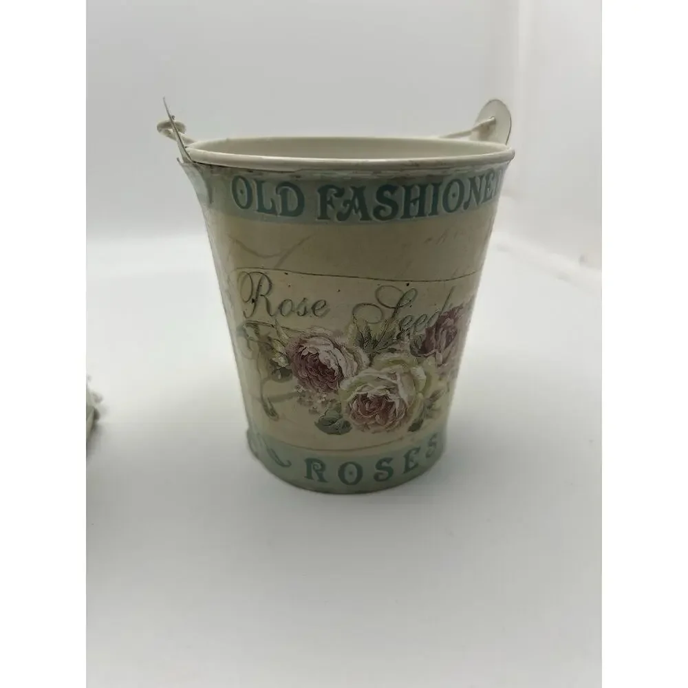 Two Small Tin Buckets. Cottage Style.